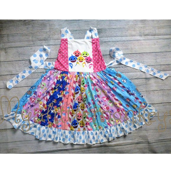 baby shark twirl dress